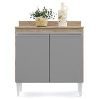 Armário De Cozinha Modulado De Canto 6 Peças Cp29 Balcão Com Tampo Castanho/cinza - Lumil - 3