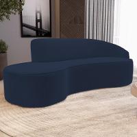 Sofá Living 2 Lugares 180cm Braço Direito Mozart D06 Veludo Azul - Mpozenato - 2