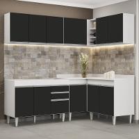 Armário De Cozinha Modulado De Canto 6 Peças Cp28 Balcão Sem Tampo Branco/preto - Lumil - 2