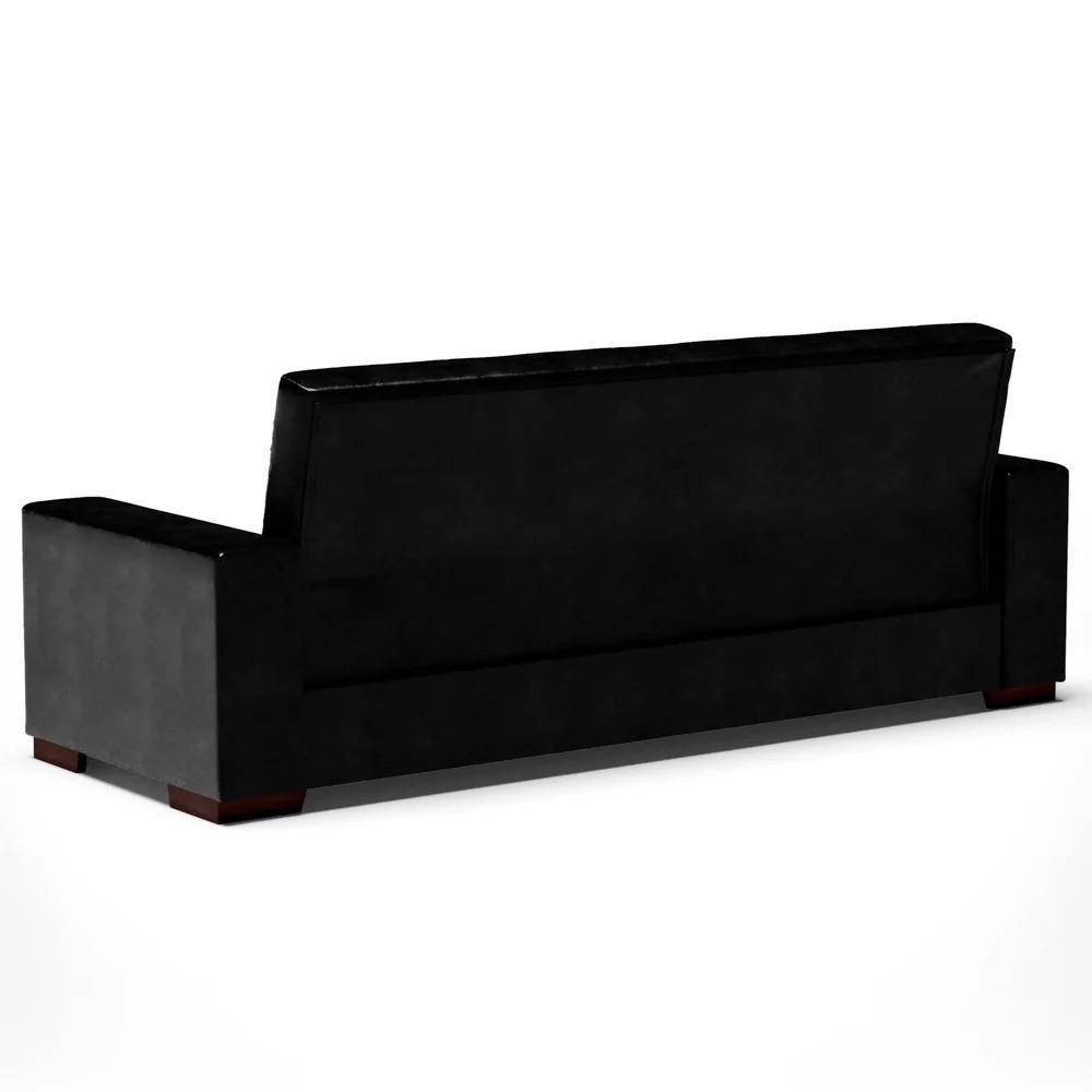 Sofá Cama Para Sala De Estar Lisboa Couríssimo Preto - Ibiza - 9