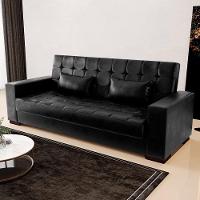 Sofá Cama Para Sala De Estar Lisboa Couríssimo Preto - Ibiza - 2