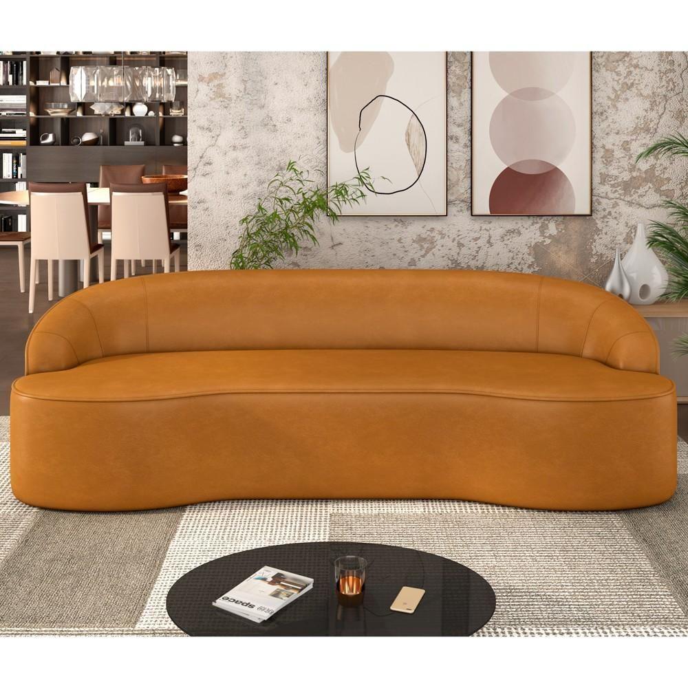 Sofá 4 Lugares Para Sala De Estar Living 260cm Theo D06 Sintético Caramelo - Mpozenato - 2