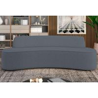 Sofá 3 Lugares Para Sala De Estar Living 180cm Koane D06 Linho Mescla Chumbo - Mpozenato
