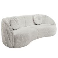 Sofá Decorativo Com Almofadas 3 Lugares 288cm Tressê Zion M22 Boucle Branco - Mpozenato - 1