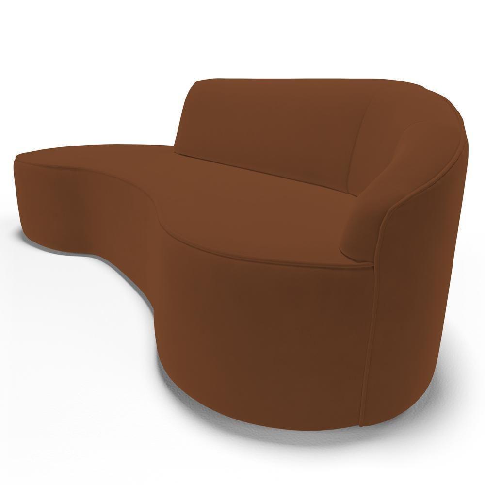 Sofá Living 3 Lugares 210cm Braço Direito Mozart D06 Veludo Telha - Mpozenato - 7