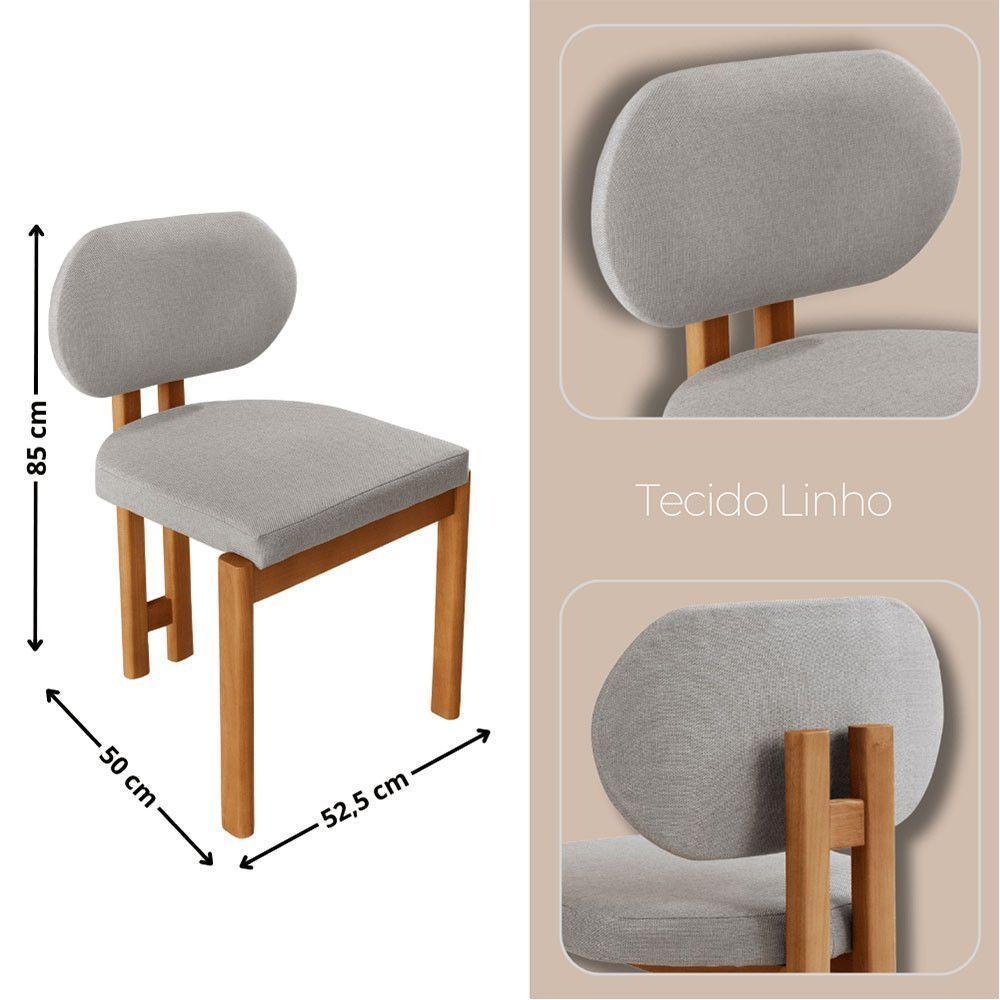 Conjunto Com 2 Cadeiras Madeira Nala Luna / Imbuia Nat. - 2