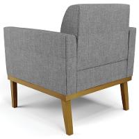 Sofá Namoradeira E 1 Poltrona Base Madeira Castanho Maressa Linho Grafite - Ibiza - 10