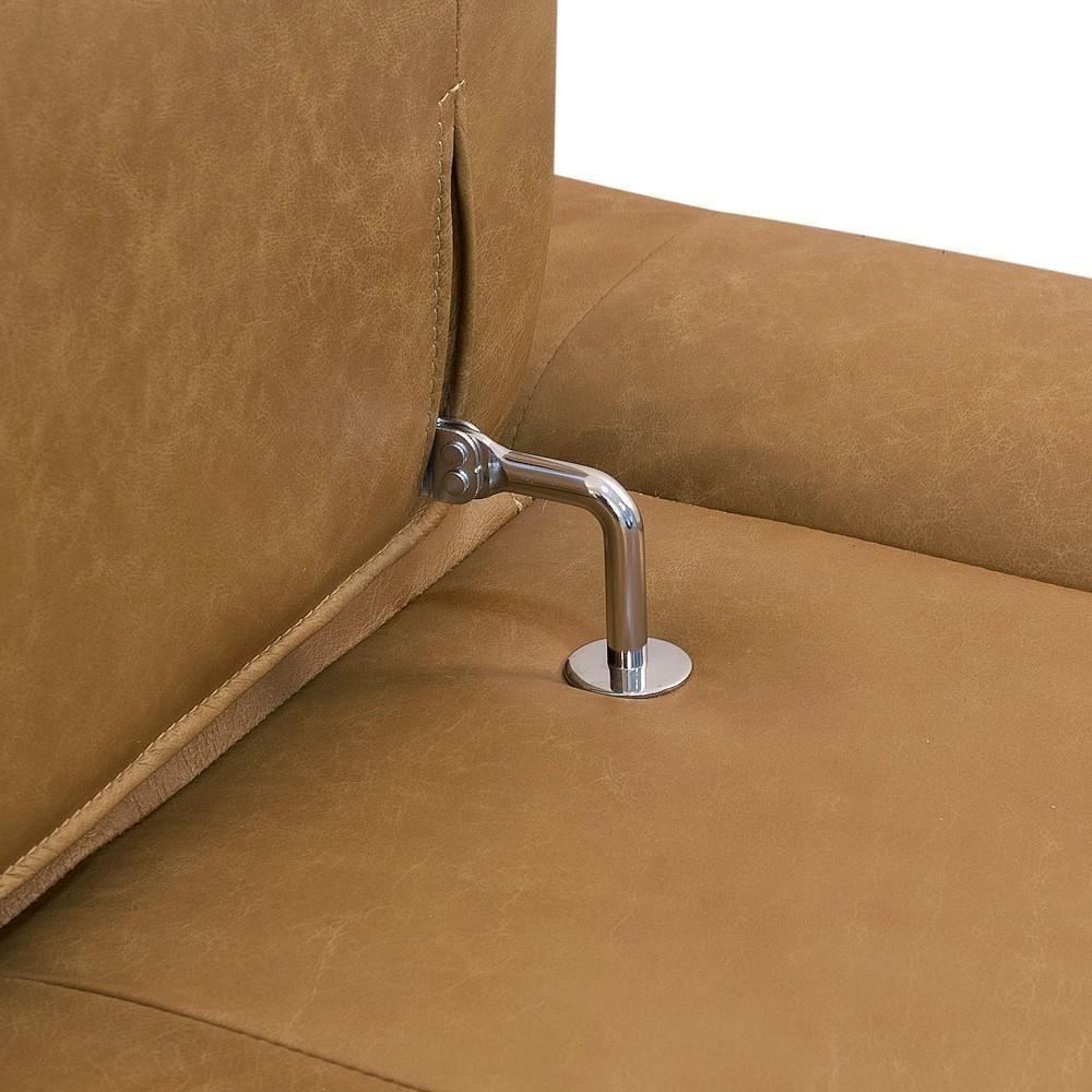 Sofá Retrátil 3 Lugares Sala 220cm Laurie L08 Couro Camel - Mpozenato - 6
