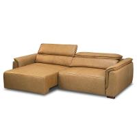 Sofá Retrátil 3 Lugares Sala 220cm Laurie L08 Couro Camel - Mpozenato - 7