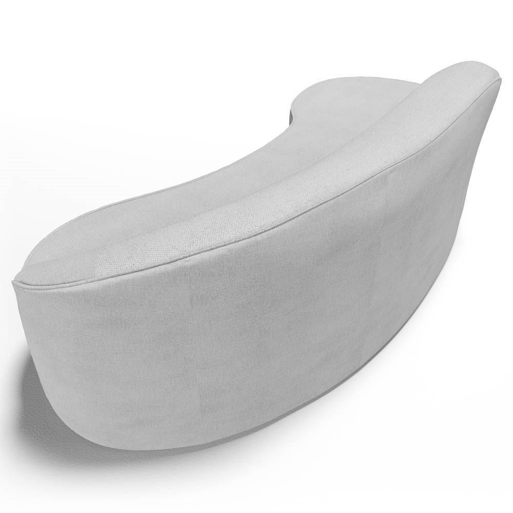 Sofá Living 3 Lugares 260cm Braço Direito Mozart D06 Linho Cinza - Mpozenato - 2