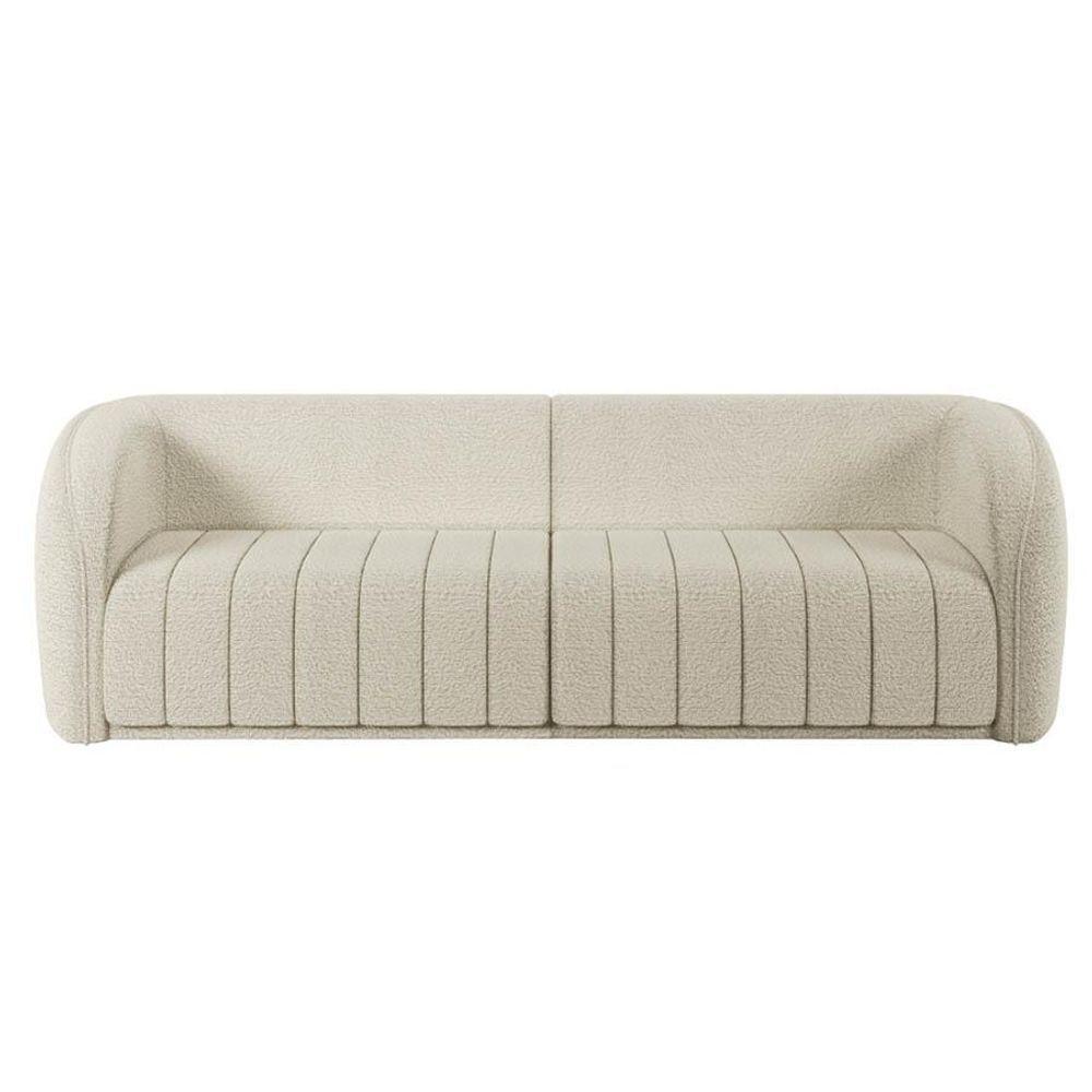 Sofá Decorativo 3 Lugares 252cm E Poltrona Meris M22 Boucle Cru - Mpozenato - 6