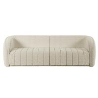 Sofá Decorativo 3 Lugares 252cm E Poltrona Meris M22 Boucle Cru - Mpozenato - 6