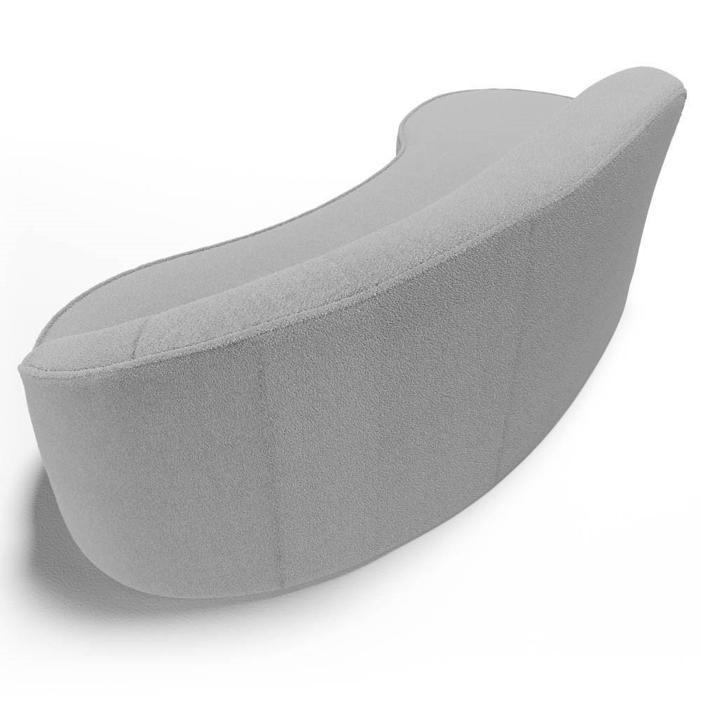 Sofá Living 3 Lugares 230cm Braço Direito Mozart D06 Bouclê Cinza - Mpozenato - 6