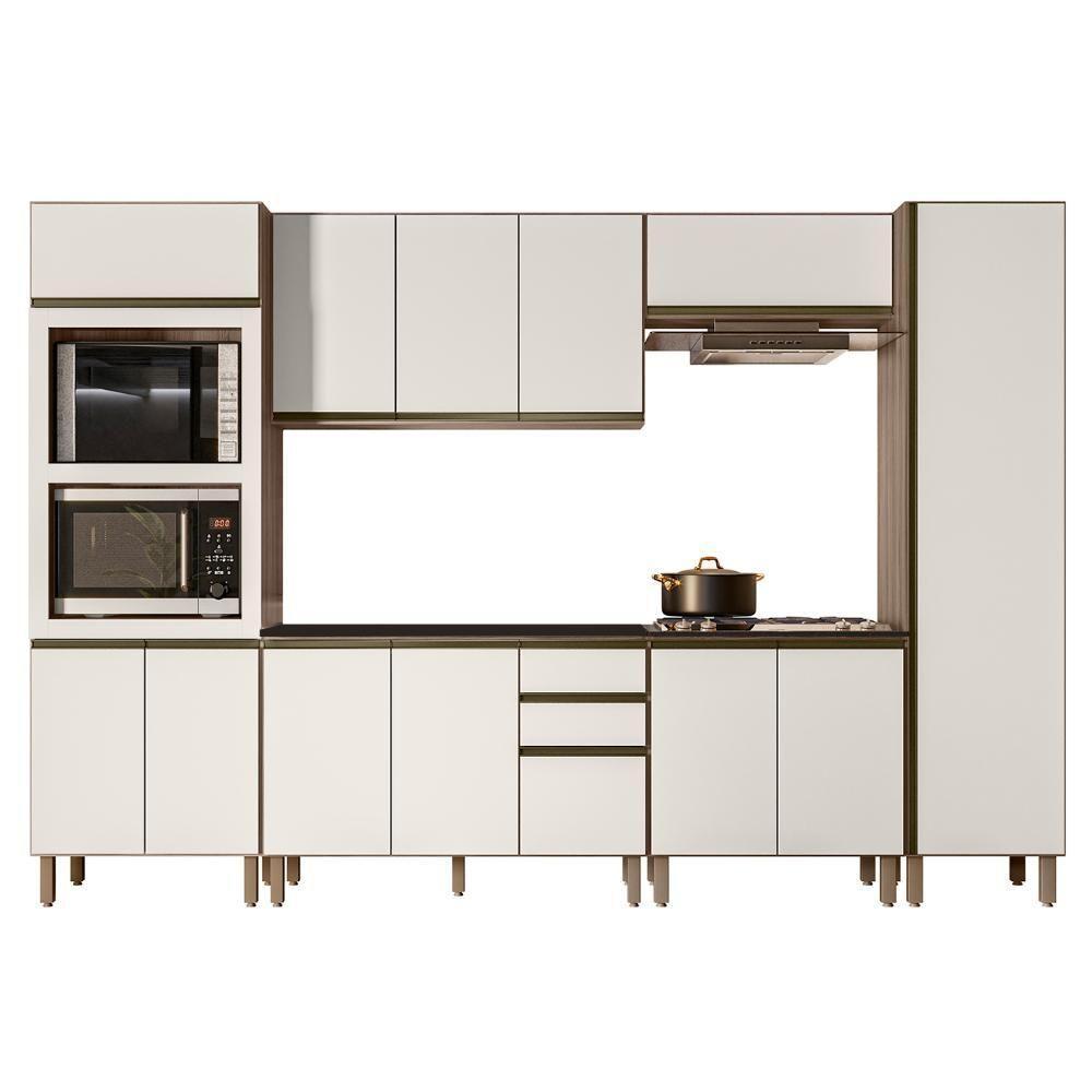 Armário De Cozinha 6 Peças Com Tampo Jessy N03 Carvalho/off - Mpozenato - 1