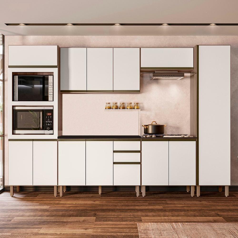 Armário De Cozinha 6 Peças Com Tampo Jessy N03 Carvalho/off - Mpozenato - 2