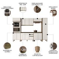 Armário De Cozinha 6 Peças Com Tampo Jessy N03 Carvalho/off - Mpozenato - 3
