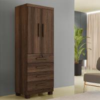 Multiuso Roupeiro Maia 2 Portas 4 Gavetas Com Chave Beneti Imbuia - 2