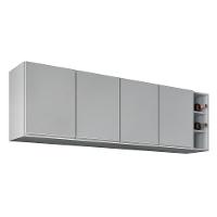 Armário De Cozinha Aéreo Nevada Com Nicho 180cm 4 Portas Cinza Claro - Lumil - 1