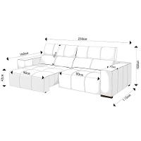 Sofá Retrátil Reclinável 3 Lugares 230cm Mare L08 Couro Off - Mpozenato