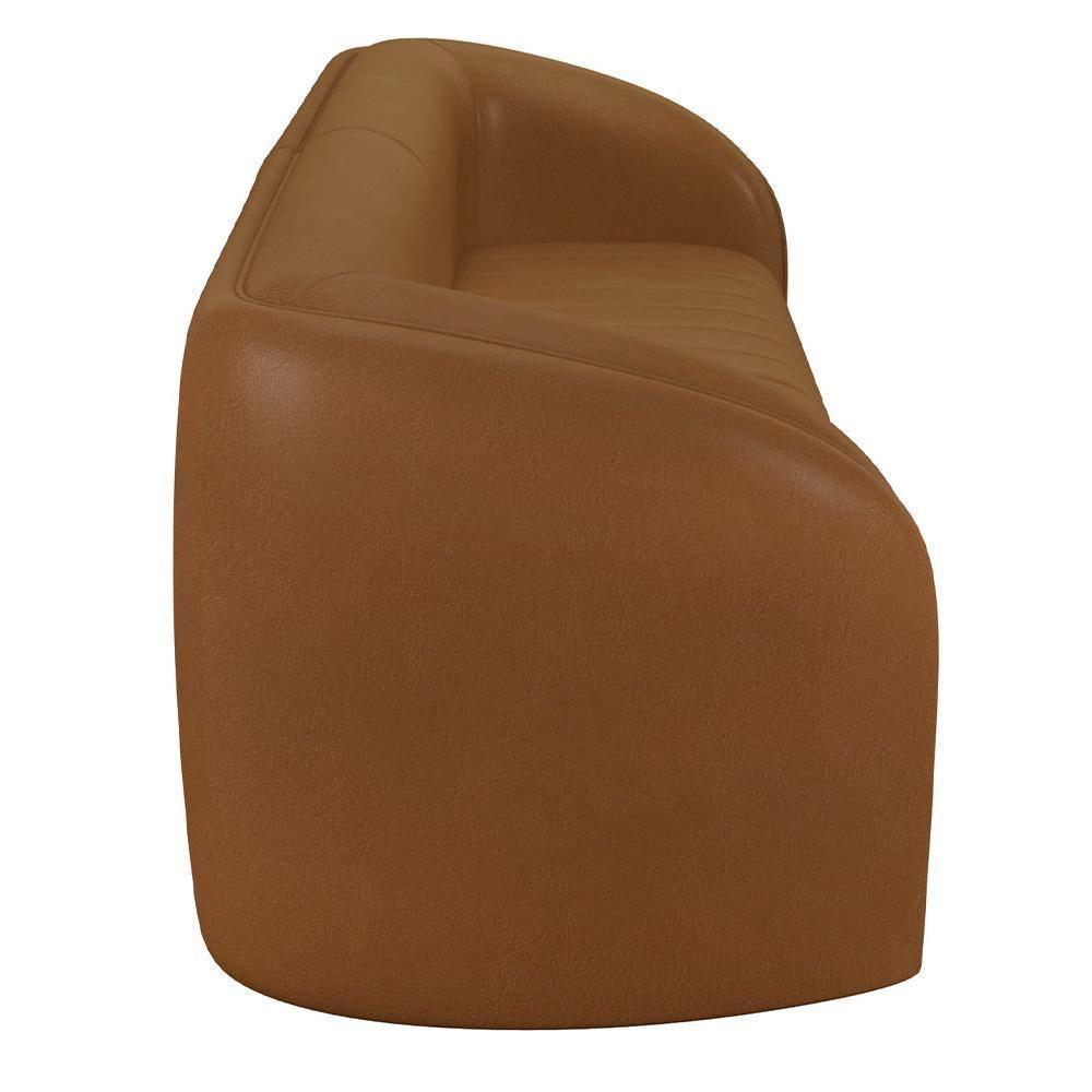 Sofá Living Decorativo 3 Lugares 292cm Meris M22 Sintético Caramelo - Mpozenato - 6