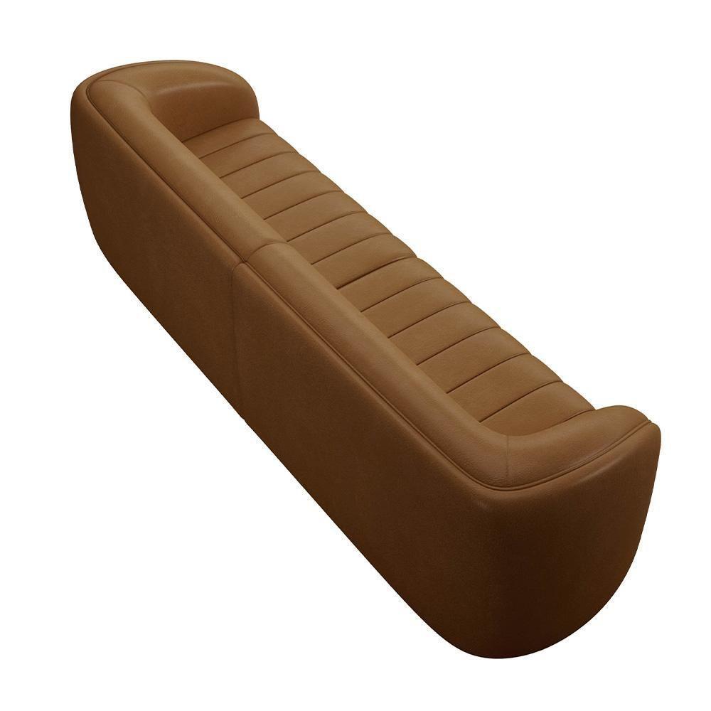 Sofá Living Decorativo 3 Lugares 292cm Meris M22 Sintético Caramelo - Mpozenato - 7