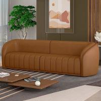 Sofá Living Decorativo 3 Lugares 292cm Meris M22 Sintético Caramelo - Mpozenato - 2