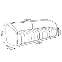 Sofá Living Decorativo 3 Lugares 292cm Meris M22 Sintético Caramelo - Mpozenato