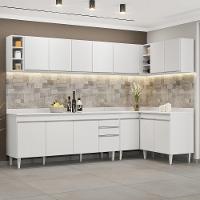 Armário De Cozinha Modulado De Canto 7 Peças Cp35 Balcão Com Tampo Branco - Lumil - 2