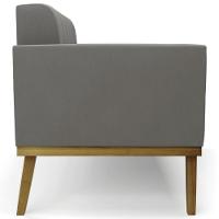 Sofá Namoradeira Base Madeira Castanho Ana Suede Grafite - Ibiza - 8