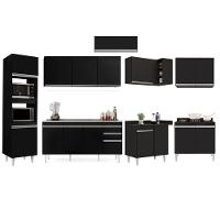 Armário De Cozinha Modulada De Canto 8 Peças Cp09 Balcão Com Pia Inox Preto - Lumil - 6
