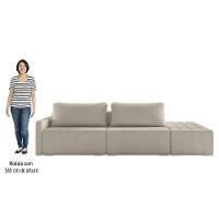 Sofá Ilha Modular Com Puff Para Sala Living 232cm Georgia K04 Bouclê Bege - Mpozenato - 5