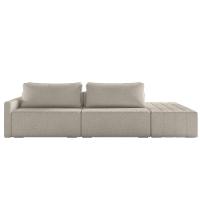 Sofá Ilha Modular Com Puff Para Sala Living 232cm Georgia K04 Bouclê Bege - Mpozenato - 7