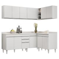 Armário De Cozinha Modulado De Canto 6 Peças Cp29 Balcão Com Tampo Branco - Lumil - 1