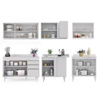 Armário De Cozinha Modulado De Canto 6 Peças Cp29 Balcão Com Tampo Branco - Lumil - 10