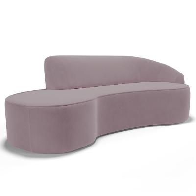 Sofá Living 4 Lugares 280cm Braço Direito Mozart D06 Veludo Rosê - Mpozenato