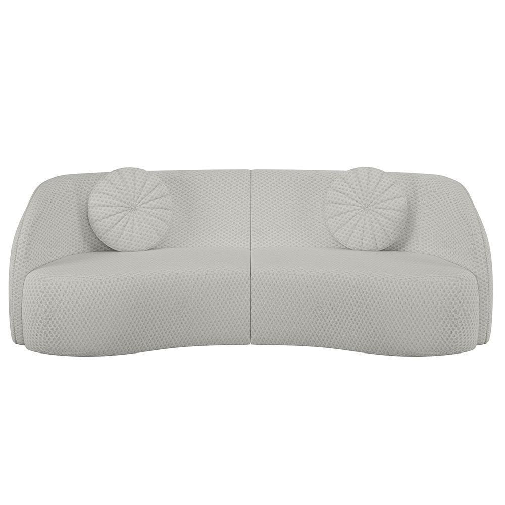 Sofá Decorativo 4 Lugares 318cm Com Almofadas E Poltrona Zion M22 Linho Cru - Mpozenato - 7