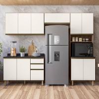 Armário De Cozinha 4 Peças Com Tampo Lita N03 Carvalho/off - Mpozenato - 2