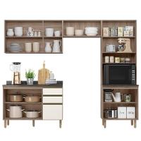 Armário De Cozinha 4 Peças Com Tampo Lita N03 Carvalho/off - Mpozenato - 5