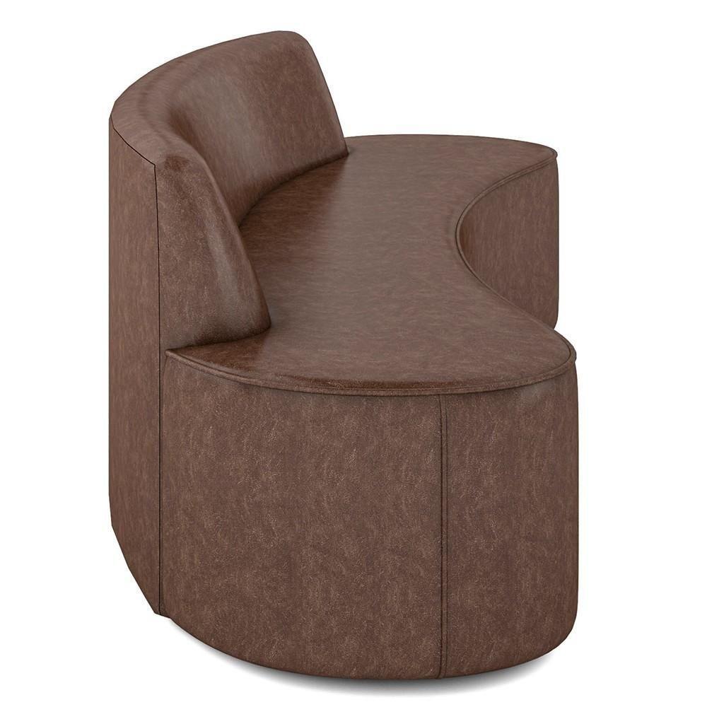 Sofá 3 Lugares Para Sala De Estar Living 210cm Koane D06 Facto Conhaque - Mpozenato - 5