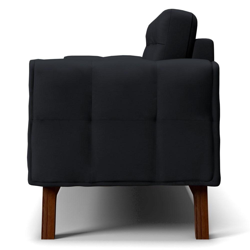 Sofá 150 Cm 2 Lugares Sandero C-300 Veludo Preto - Domi - 6