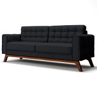 Sofá 150 Cm 2 Lugares Sandero C-300 Veludo Preto - Domi - 1