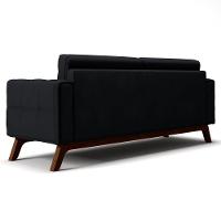 Sofá 150 Cm 2 Lugares Sandero C-300 Veludo Preto - Domi