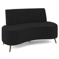 Sofá 2 Lugares Para Sala Living 135cm Pés Palito Tamar K04 Veludo Preto - Mpozenato - 1
