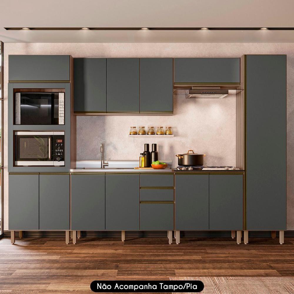 Armário De Cozinha 6 Peças Sem Tampo Jessy N03 Carvalho/grafite - Mpozenato - 2