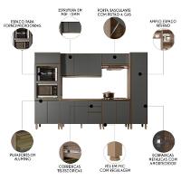 Armário De Cozinha 6 Peças Sem Tampo Jessy N03 Carvalho/grafite - Mpozenato - 3