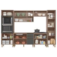 Armário De Cozinha 6 Peças Sem Tampo Jessy N03 Carvalho/grafite - Mpozenato - 5