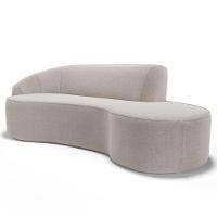 Sofá Living 4 Lugares 300cm Braço Esquerdo Mozart D06 Bouclê Bege - Mpozenato - 1