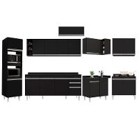 Armário De Cozinha Modulada De Canto 9 Peças Cp05 Balcão Com Tampo Preto - Lumil - 6