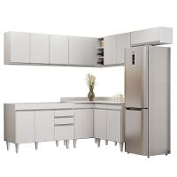 Armário De Cozinha Modulado De Canto 7 Peças Cp19 Balcão Sem Tampo Branco - Lumil - 1