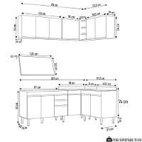 Armário De Cozinha Modulado De Canto 7 Peças Cp19 Balcão Sem Tampo Branco - Lumil - 3